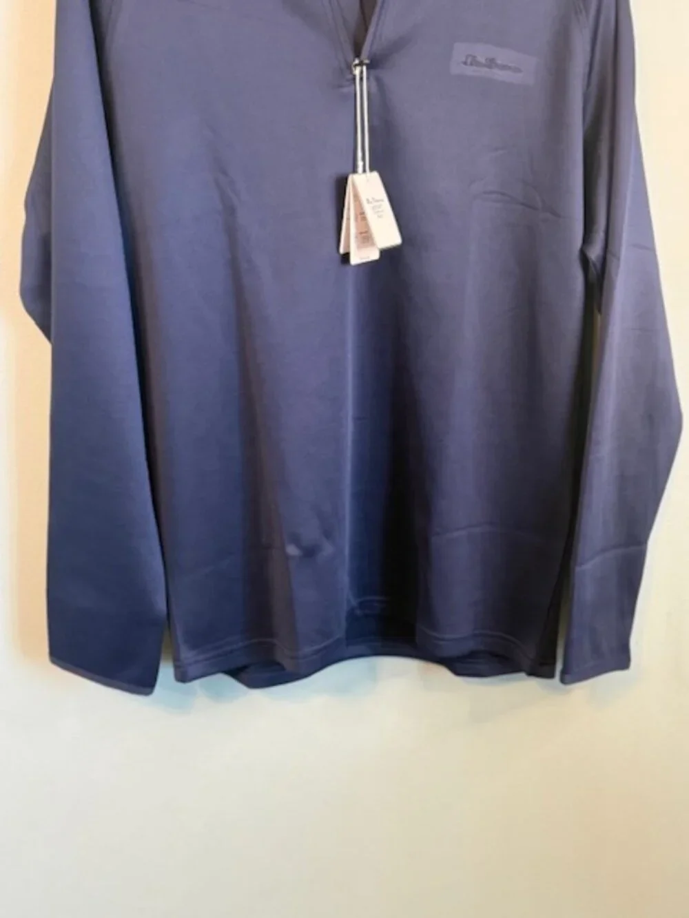 NWT Ben Sherman Sport Golf 1/4 Zip Hooded Pullover Blue Medium